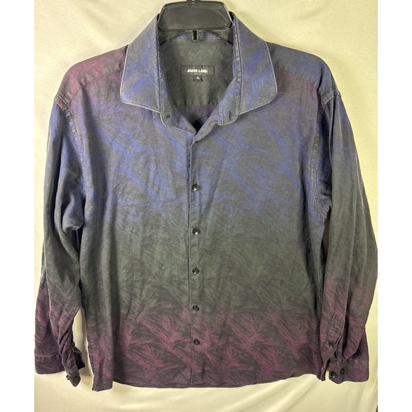 Jared Lang Other - Jared Lang Men's XL Shirt Purple Blue Gradient Ombre Long Sleeve Made‎ in Turkey